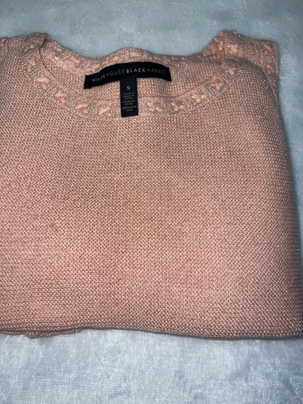 WHBM Peach top with border